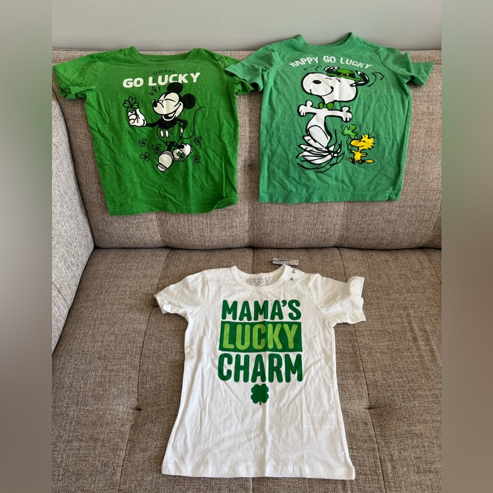 Disney Green and White Go Lucky Kids Tees
